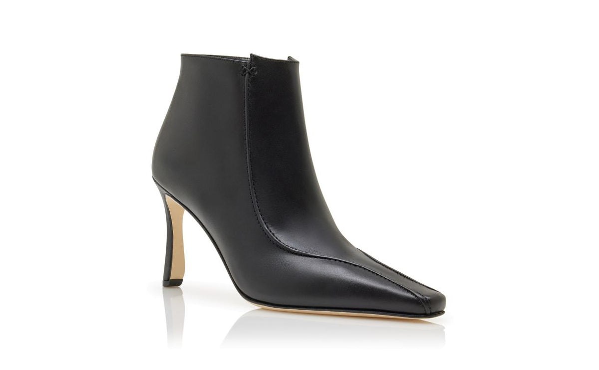 Magnolia Star Black Almond Toe Ankle Boots – top view showing black almond toe, Vowalisse