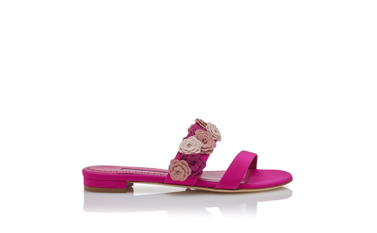 Vivienne Rose Pink Open Toe Mules – side profile showing pink open toe, Vowalisse