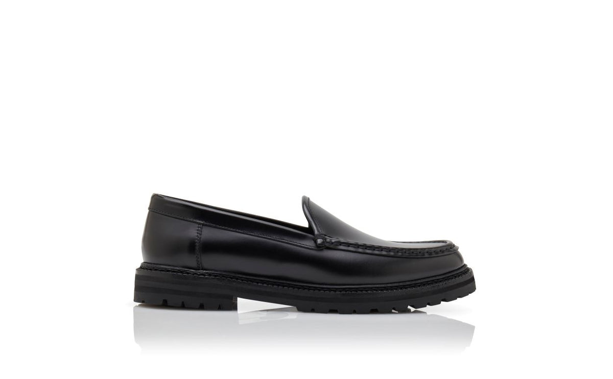 Cressida Grace Black Round Toe Loafers – side profile showing black round toe, Vowalisse