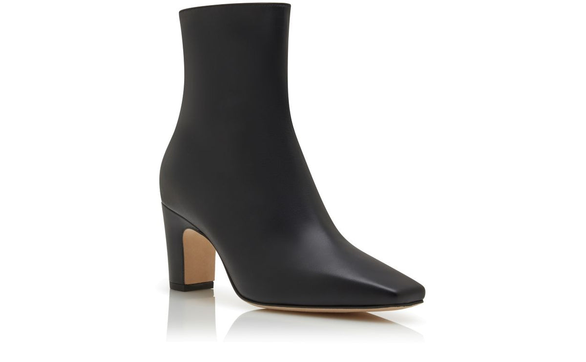 Seraphina Jewel Black Pointed Toe Ankle Boots – top view showing black pointed toe, Vowalisse