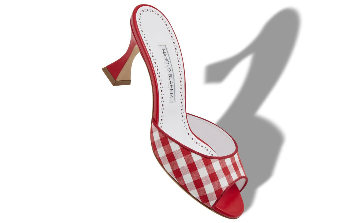 Rosalie Jewel Red Open Toe Mules – front three-quarter view showing red open toe, Vowalisse