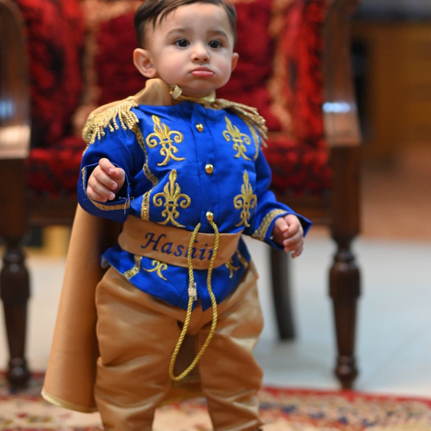 Baby Boy Baptism Prince Outfit 2, baby boy first birthday outfit, main product image by Vowalisse