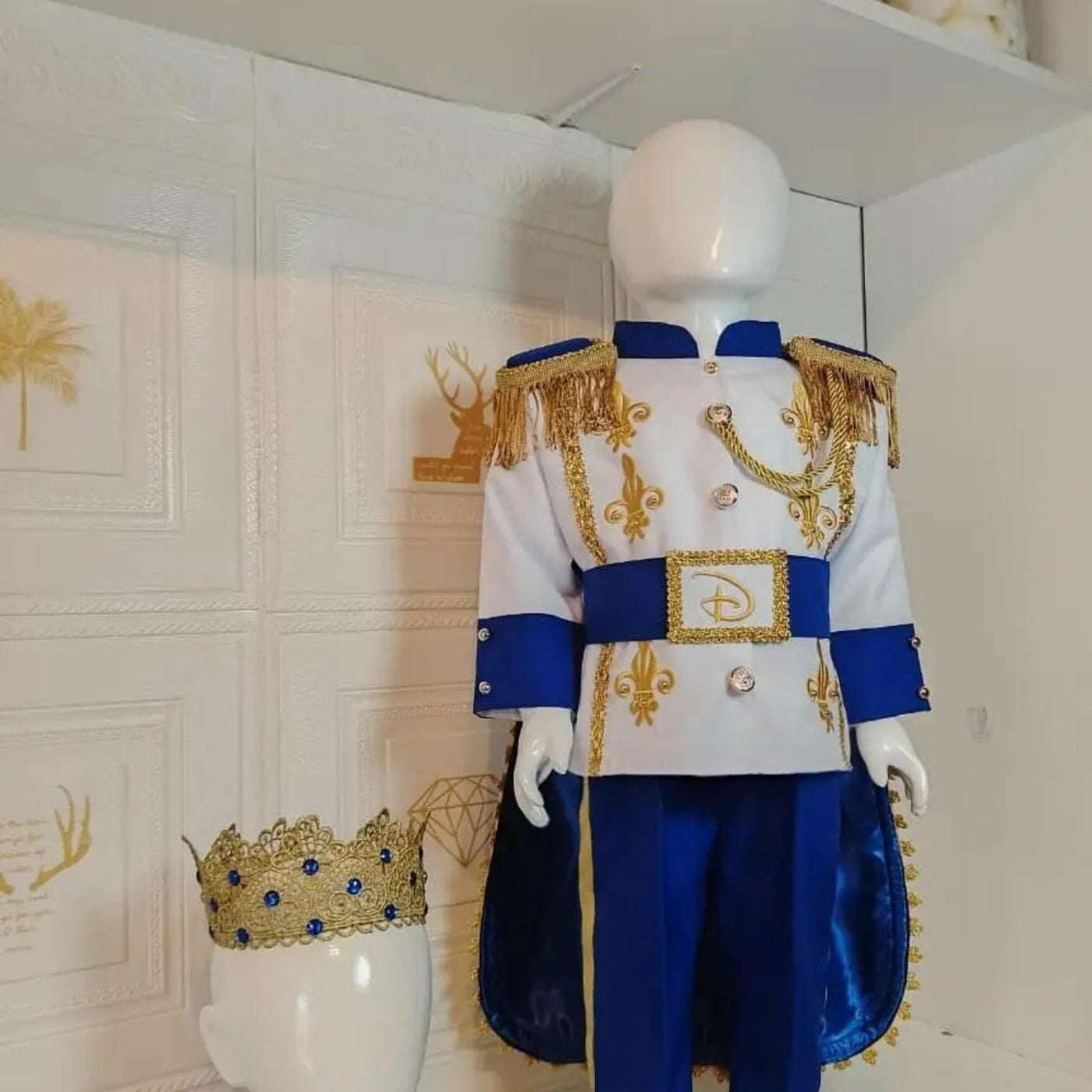 Royal Blue & Gold Baby Boy Baptism Prince Outfit 2, baby boy first birthday outfit, additional product image 5 by Vowalisse