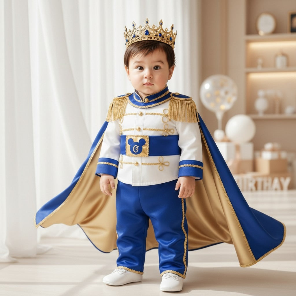 Cake Royal Blue & Gold Baby Prince First Birthday Outfit 2, baby boy first birthday outfit, additional product image 10 by