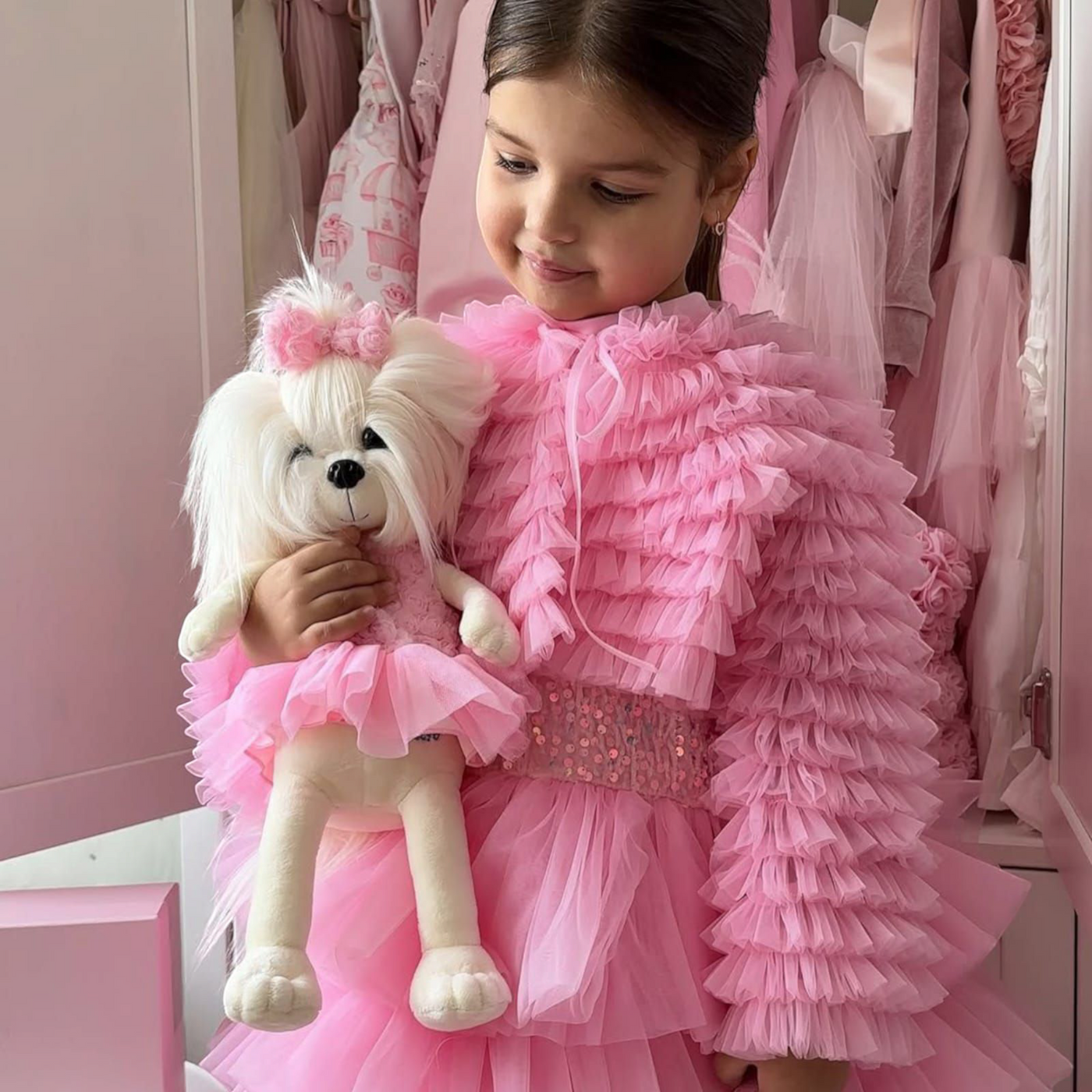 Butterfly Pink Mermaid Birthday Dress For Girls 5, baby girl first birthday dress, main product image by Vowalisse