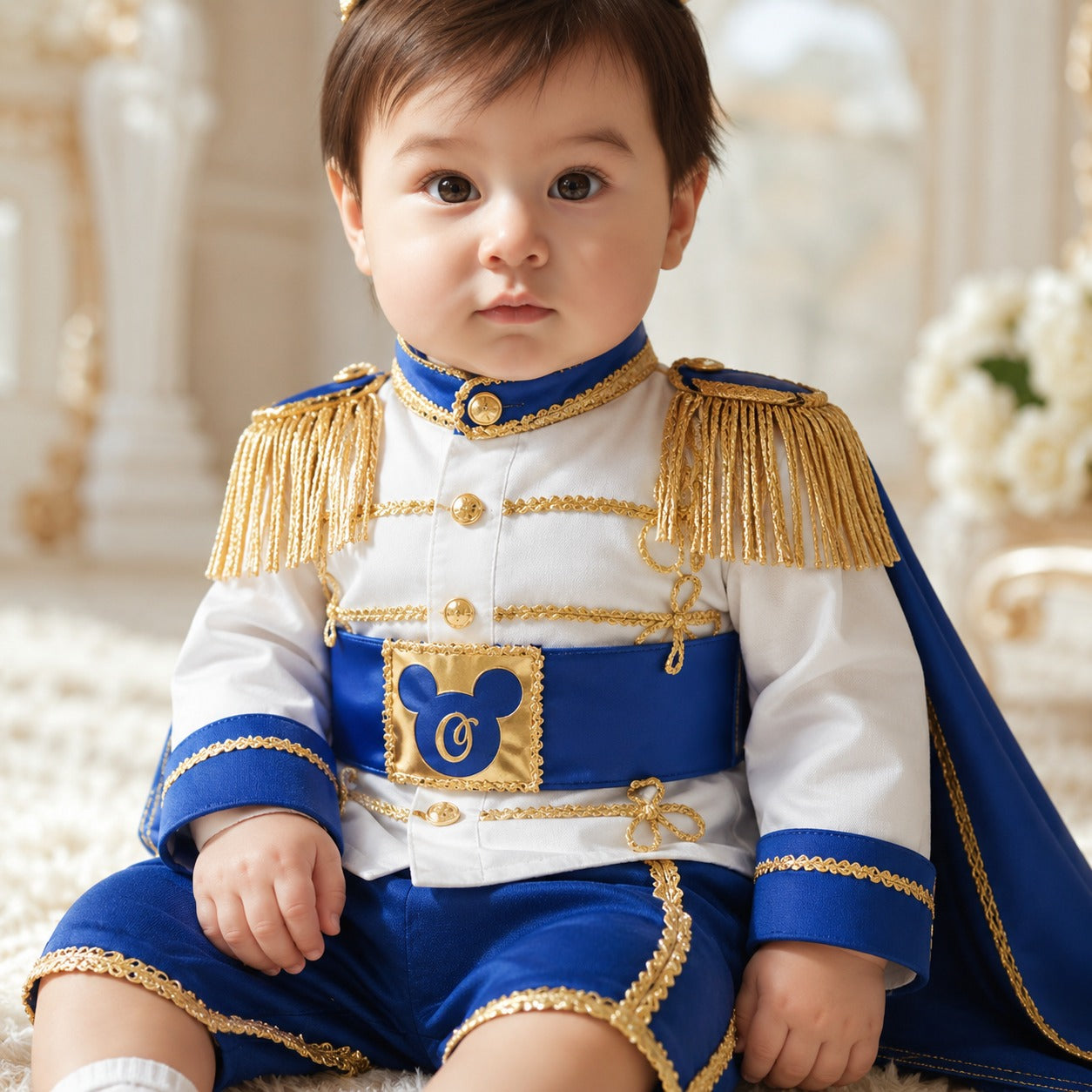 Cake Royal Blue & Gold Baby Prince First Birthday Outfit 2, baby boy first birthday outfit, additional product image 7 by