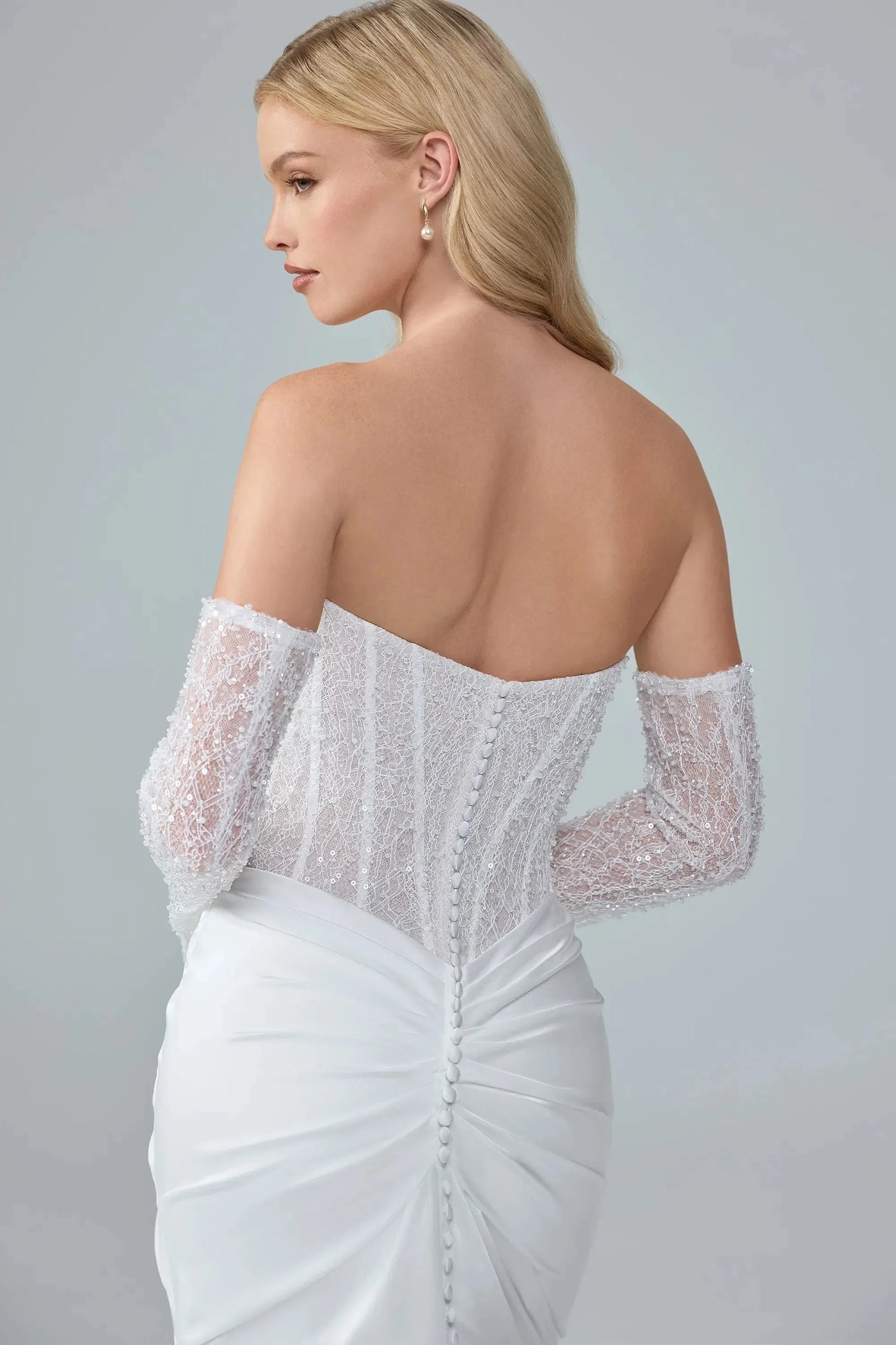 Anya Satin Fit & Flare Wedding Dress VOWALISSE bridal gown – view 6