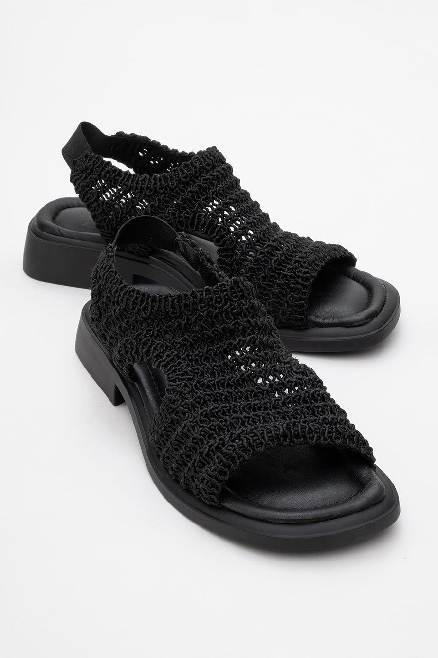 Weave - Black Leather Woven Sandal