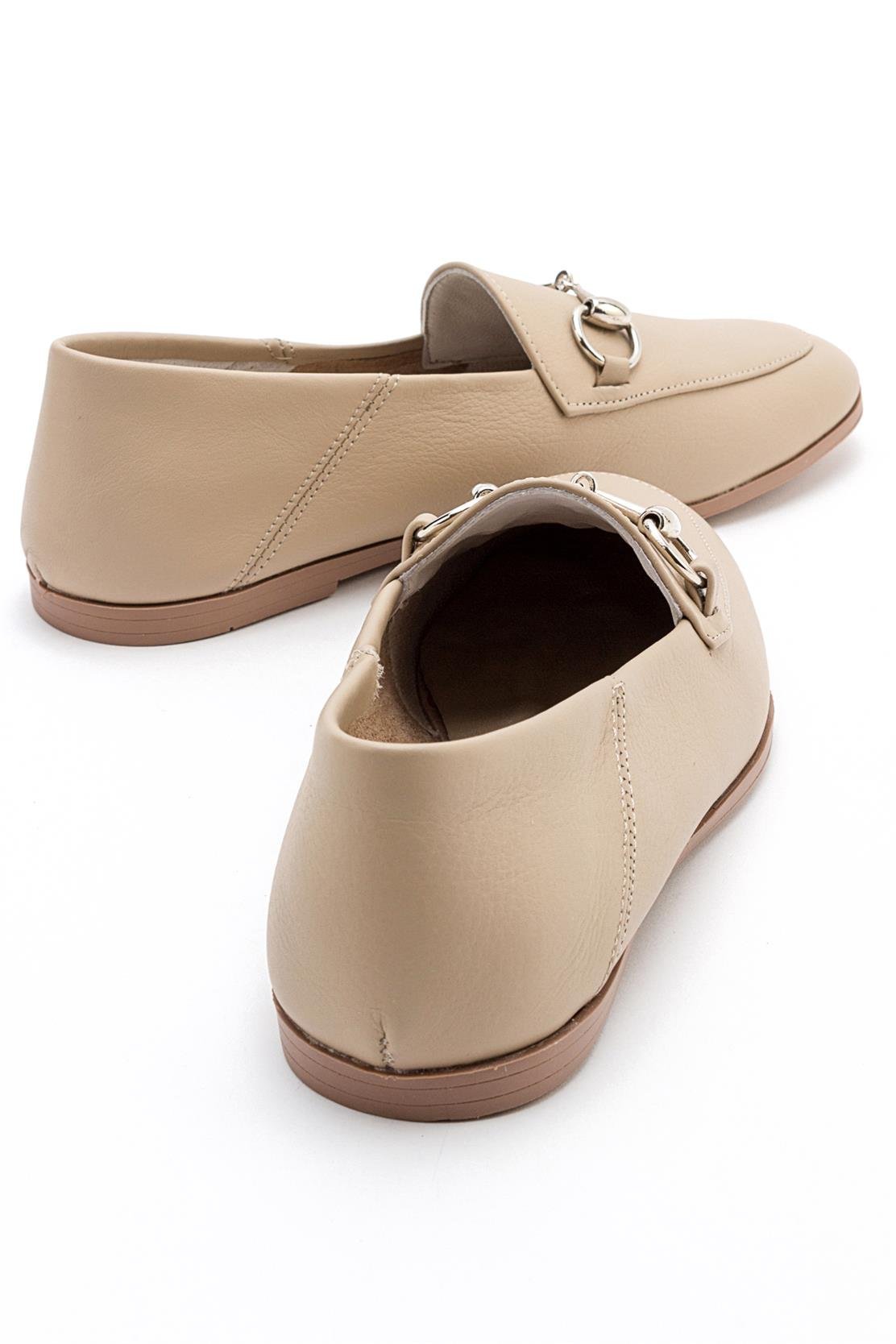 Penny - Dark Beige Leather Horsebit Loafers – detail view showing leather, suede, Vowalisse
