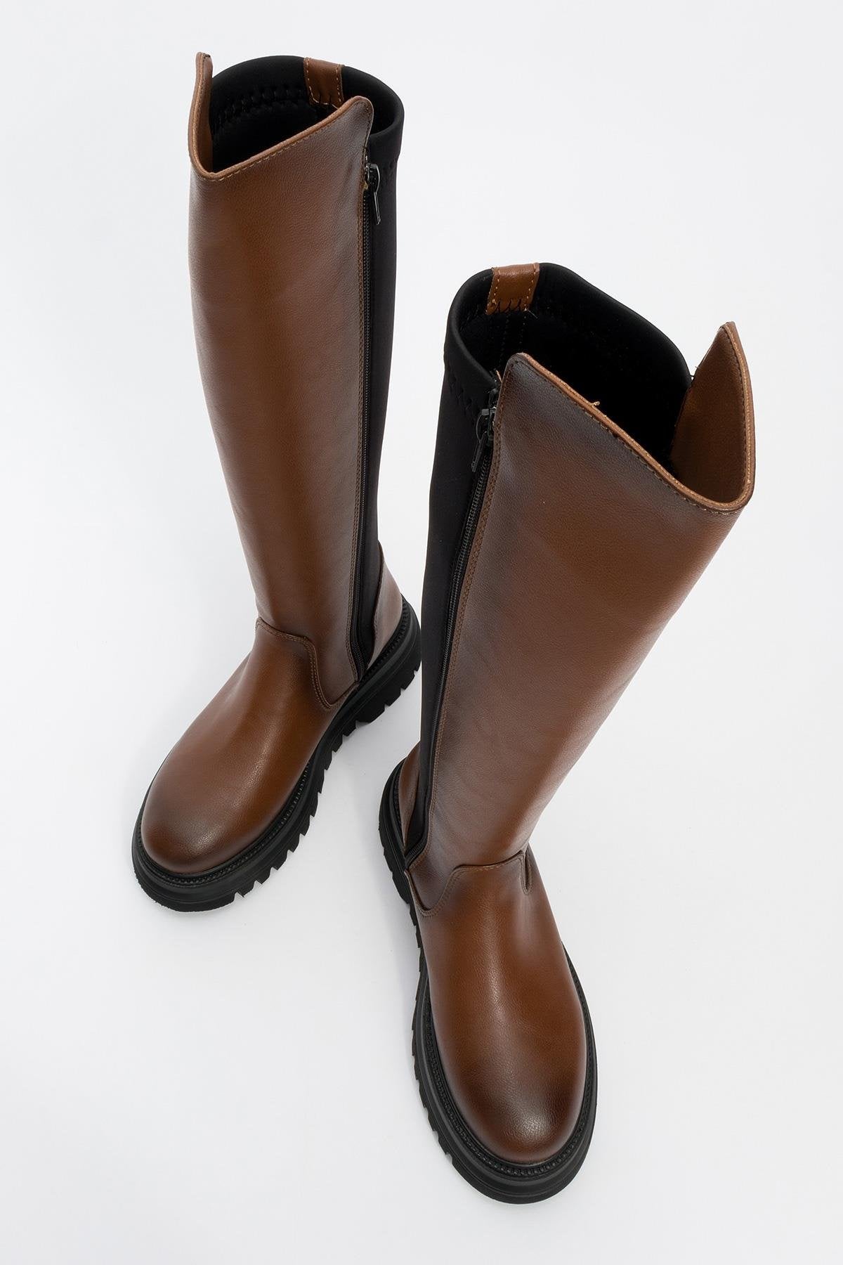 Shadow Cognac Brown Boot – side view showing leather, Vowalisse