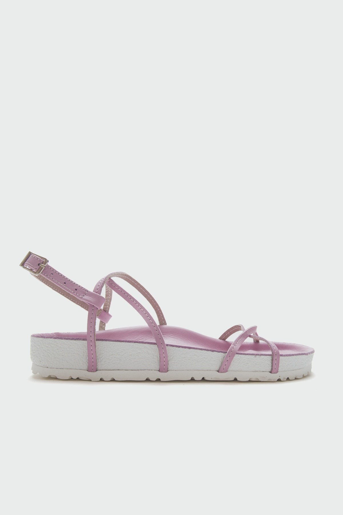 Muse - Pink Genuine Leather Sandal – sole view showing leather, pink, Vowalisse