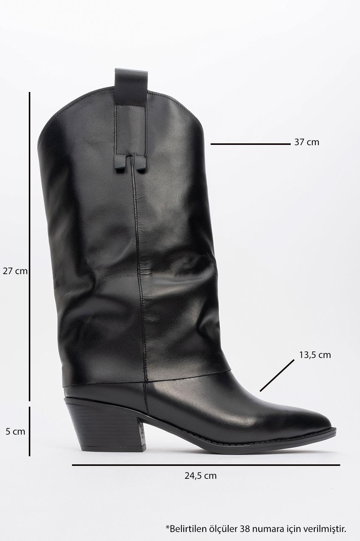 Sojo - Black Genuine Leather Block Heel Ankle Boot – heel view showing leather, black, Vowalisse
