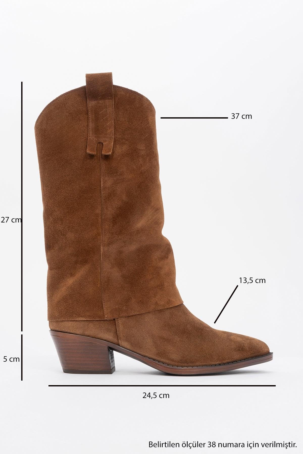 Sojo - Cognac Genuine Leather Block Heel Ankle Boot – heel view showing leather, Vowalisse
