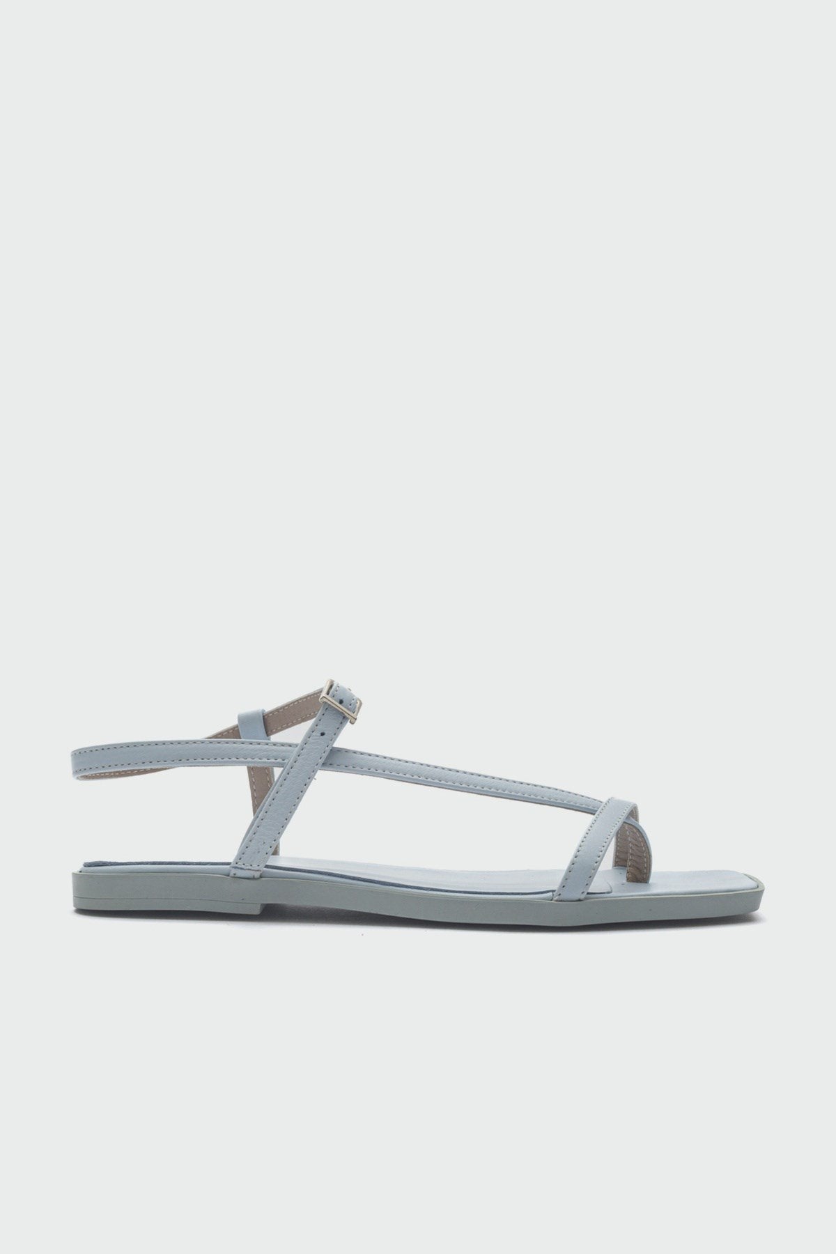 Tales - Baby Blue Genuine Leather Sandal – top view showing leather, blue, Vowalisse