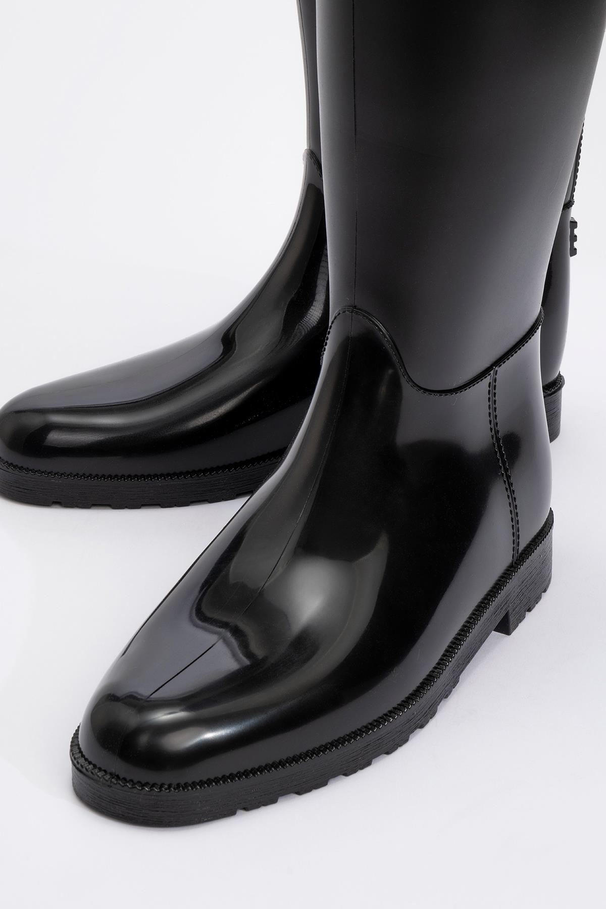 Marge - Black Rain Boot – detail view showing black, Vowalisse