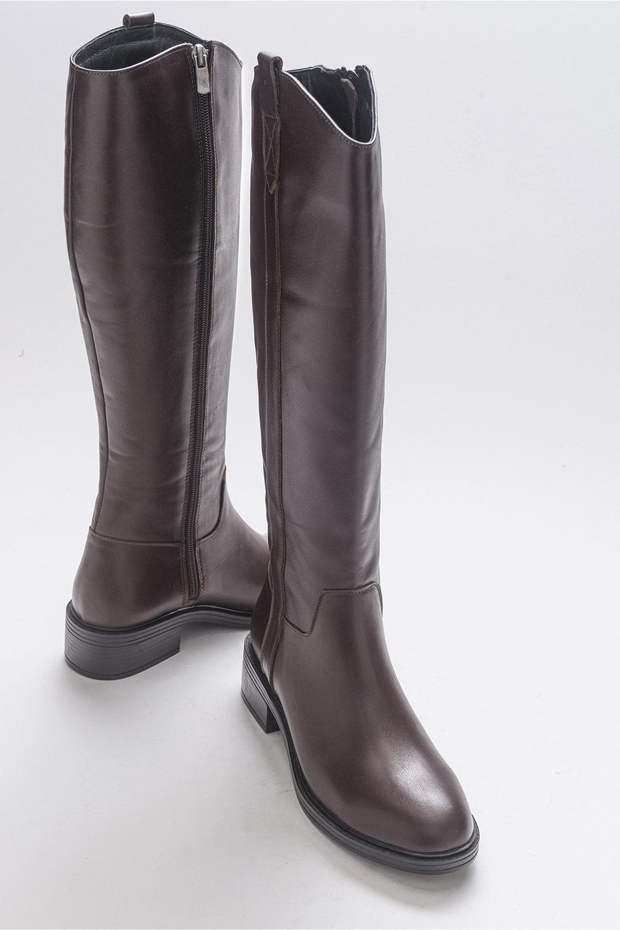 Acro Brown Leather Heeled Boot