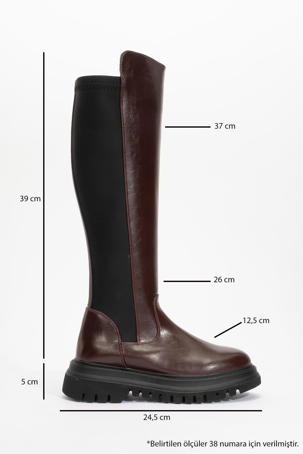 Shadow Burgundy Boot – heel view showing leather, Vowalisse