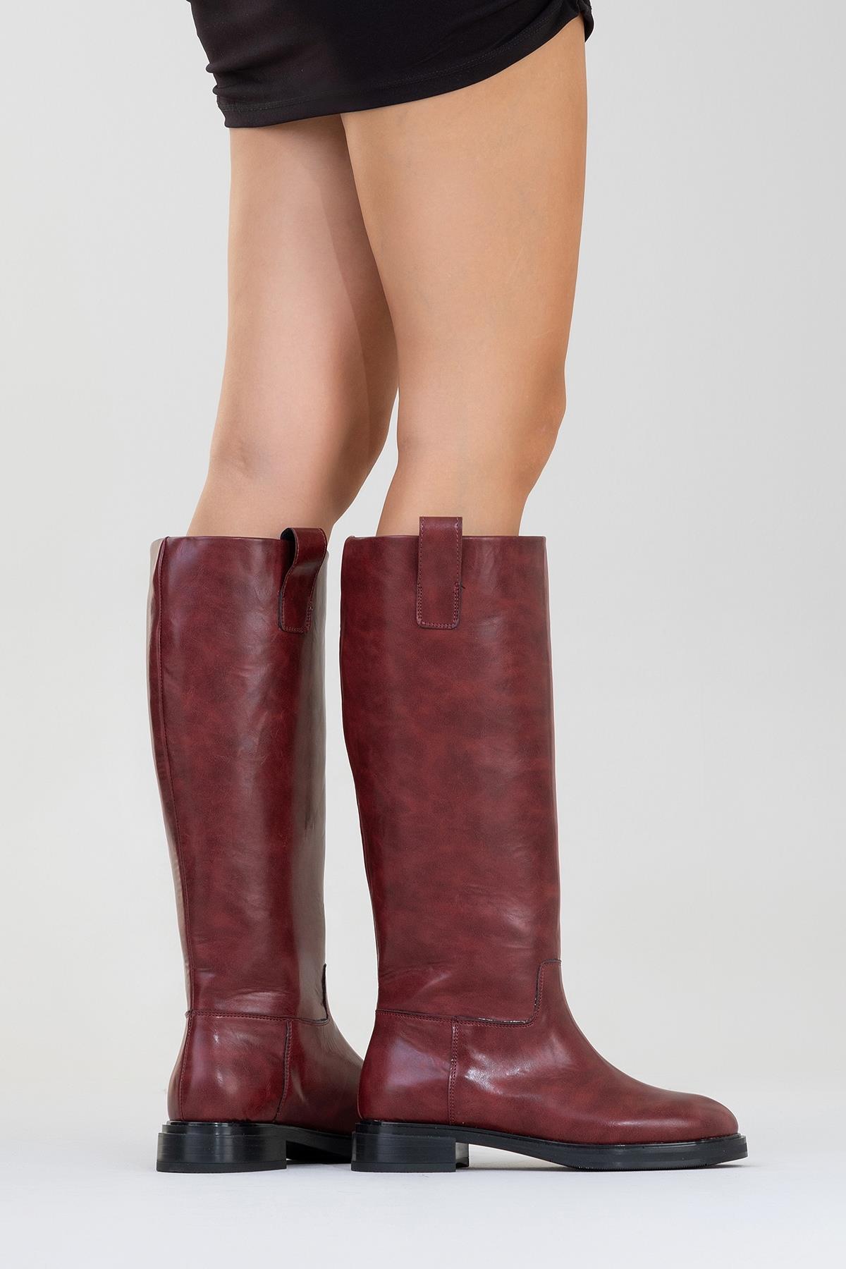 Alaska Burgundy Pattern Western Boot – pair view showing leather, Vowalisse