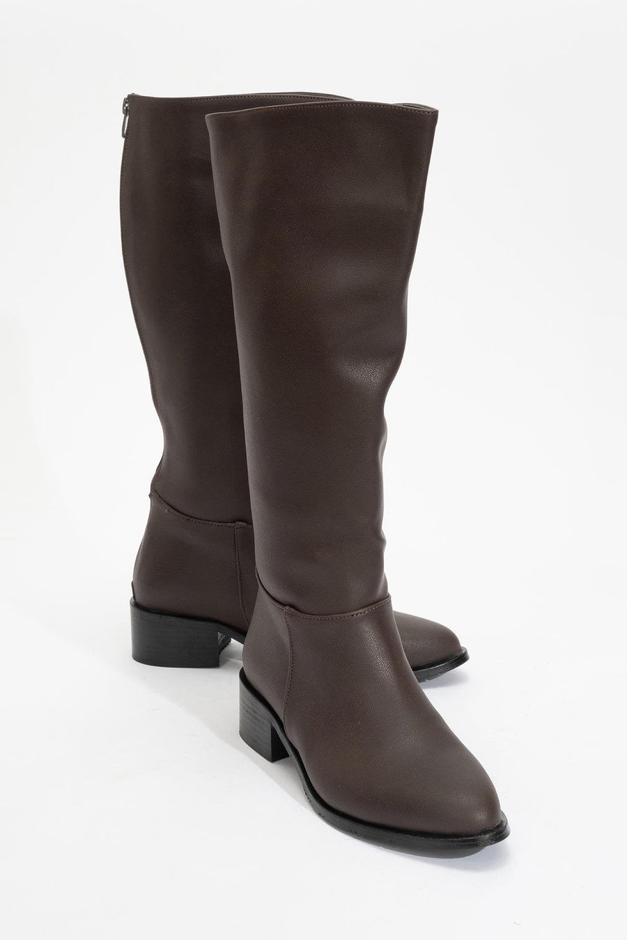 Svetlo - Brown Back-Zip Knee-High Boot