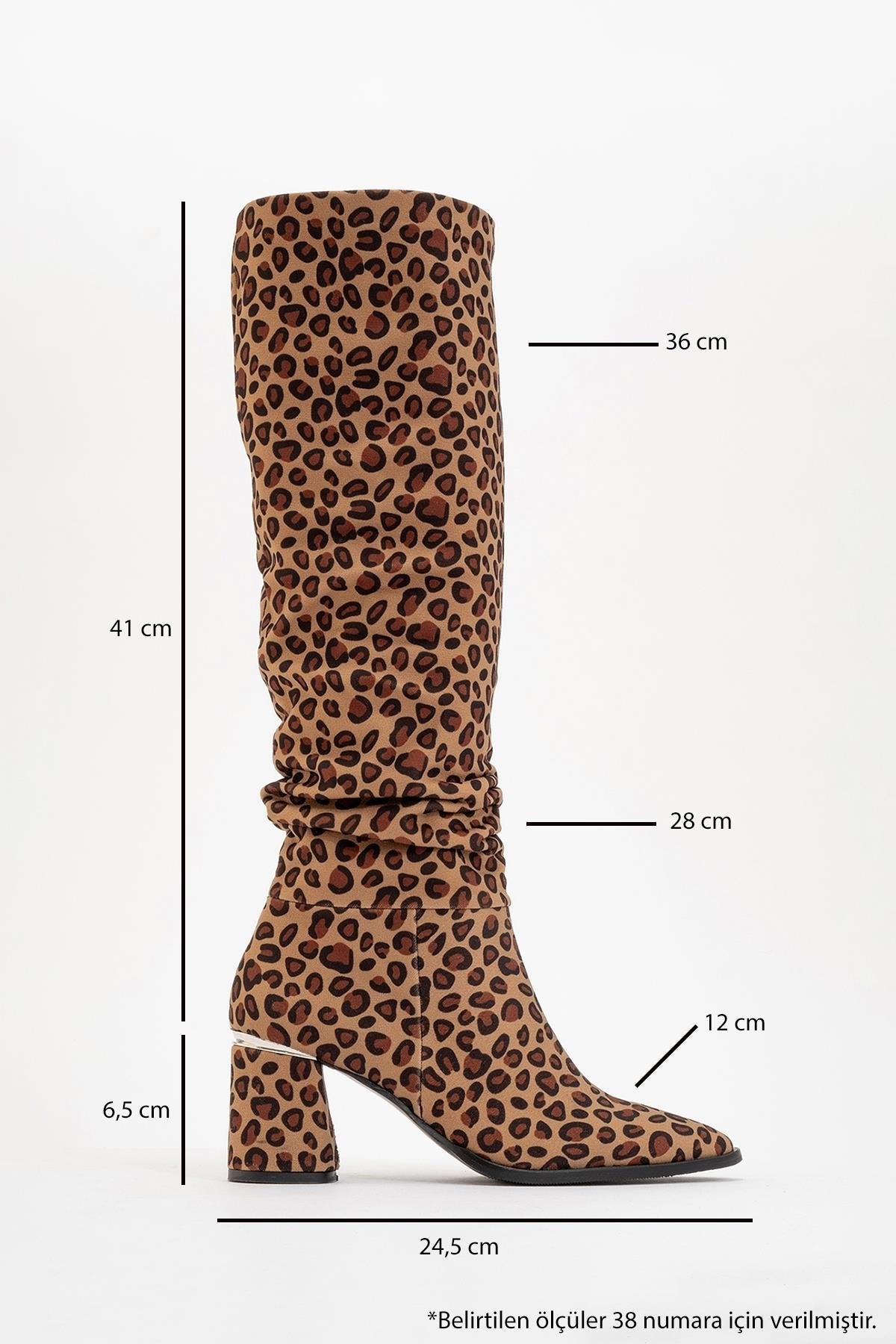 120 - Black Yellow Patterned Gusseted Knee-High Boot – heel view showing leather, black, Vowalisse