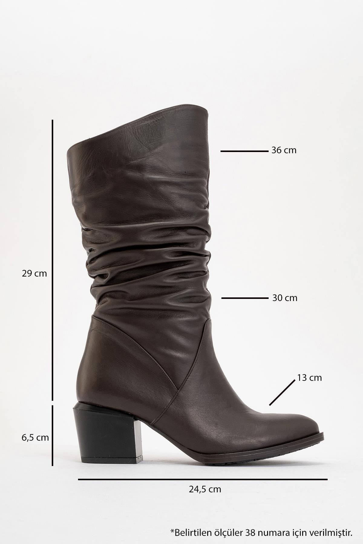 Soule - Cognac Genuine Leather Heeled Short Boot – heel view showing leather, Vowalisse