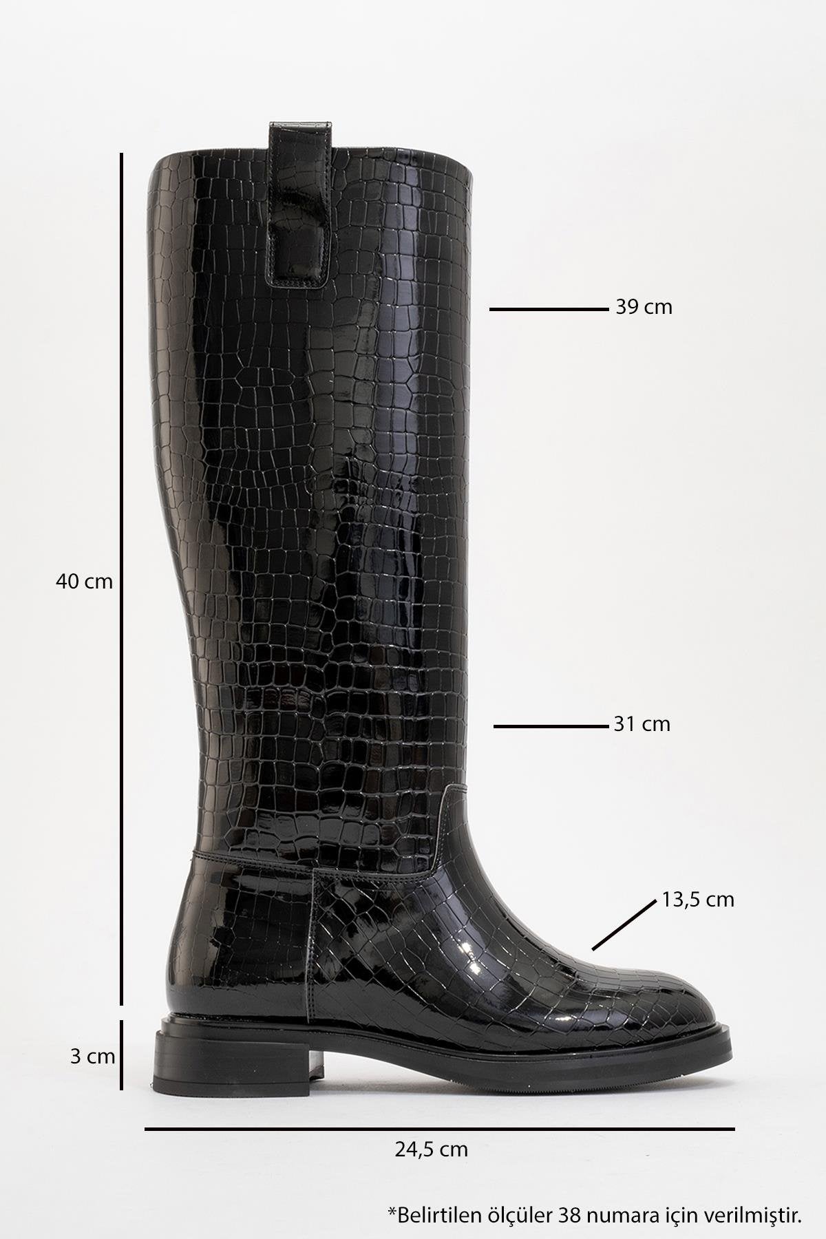 Alaska Black Pattern Western Boot – heel view showing leather, black, Vowalisse