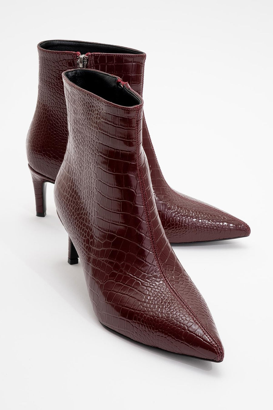 Noya Burgundy Pattern Stiletto Boot