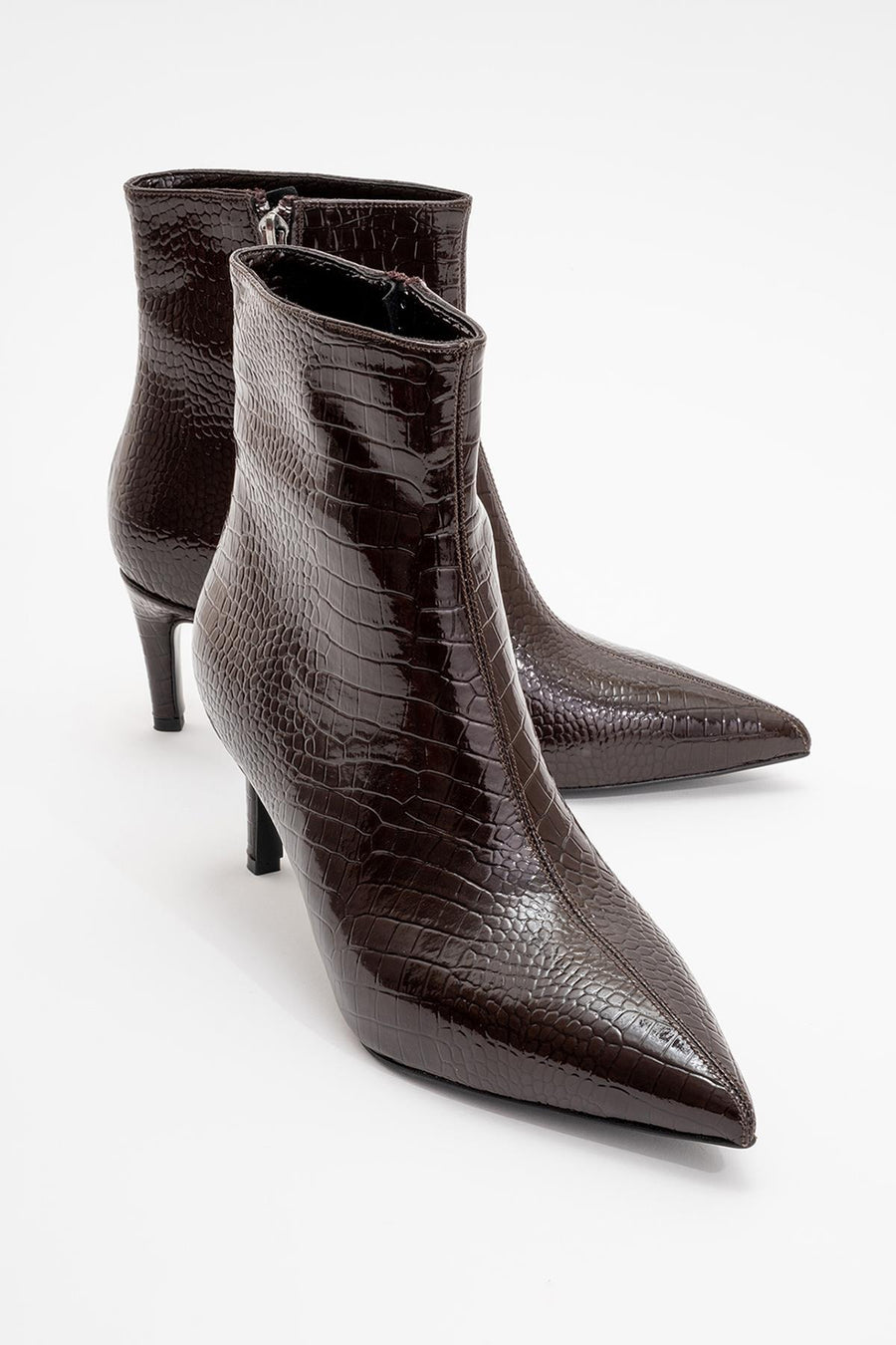 Noya Brown Pattern Stiletto Boot