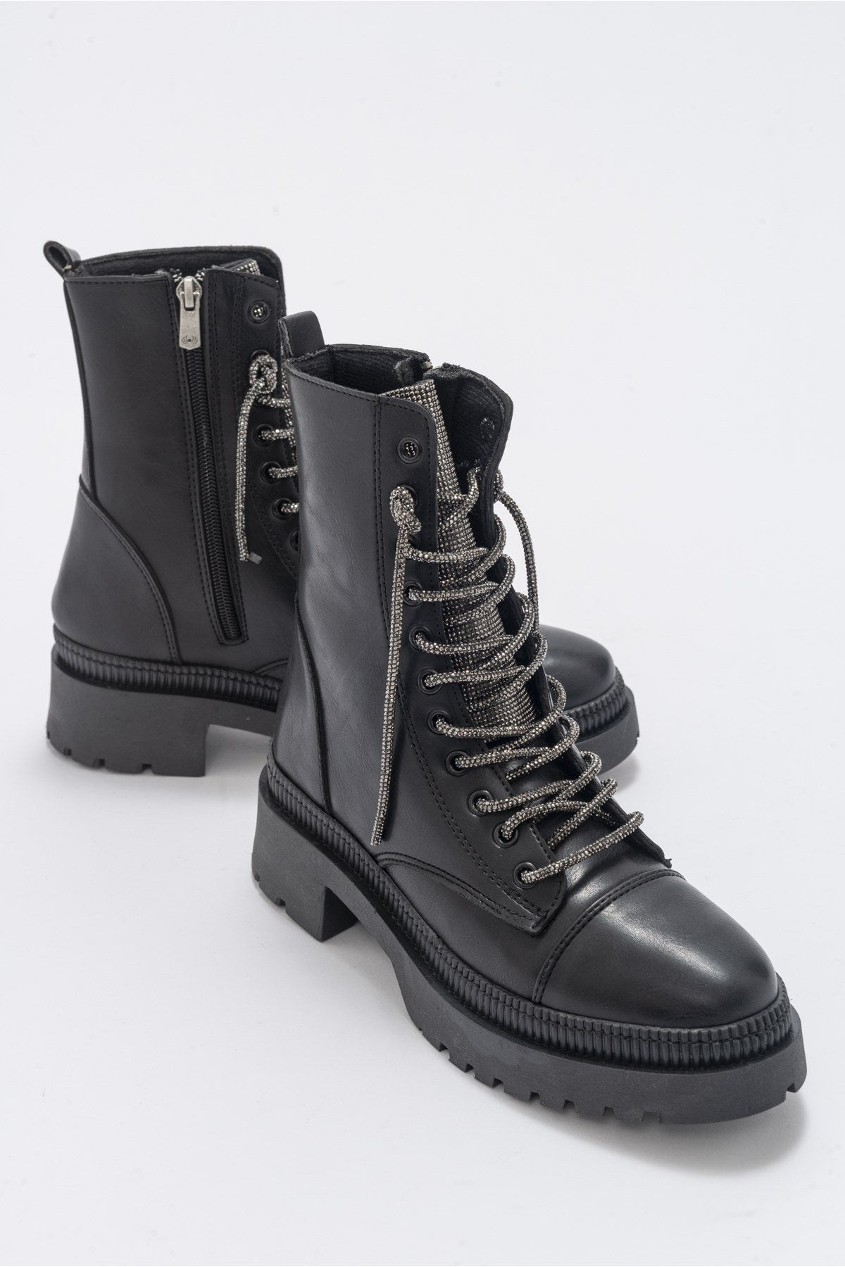 Abet - Black Boot – side view showing leather, black, Vowalisse
