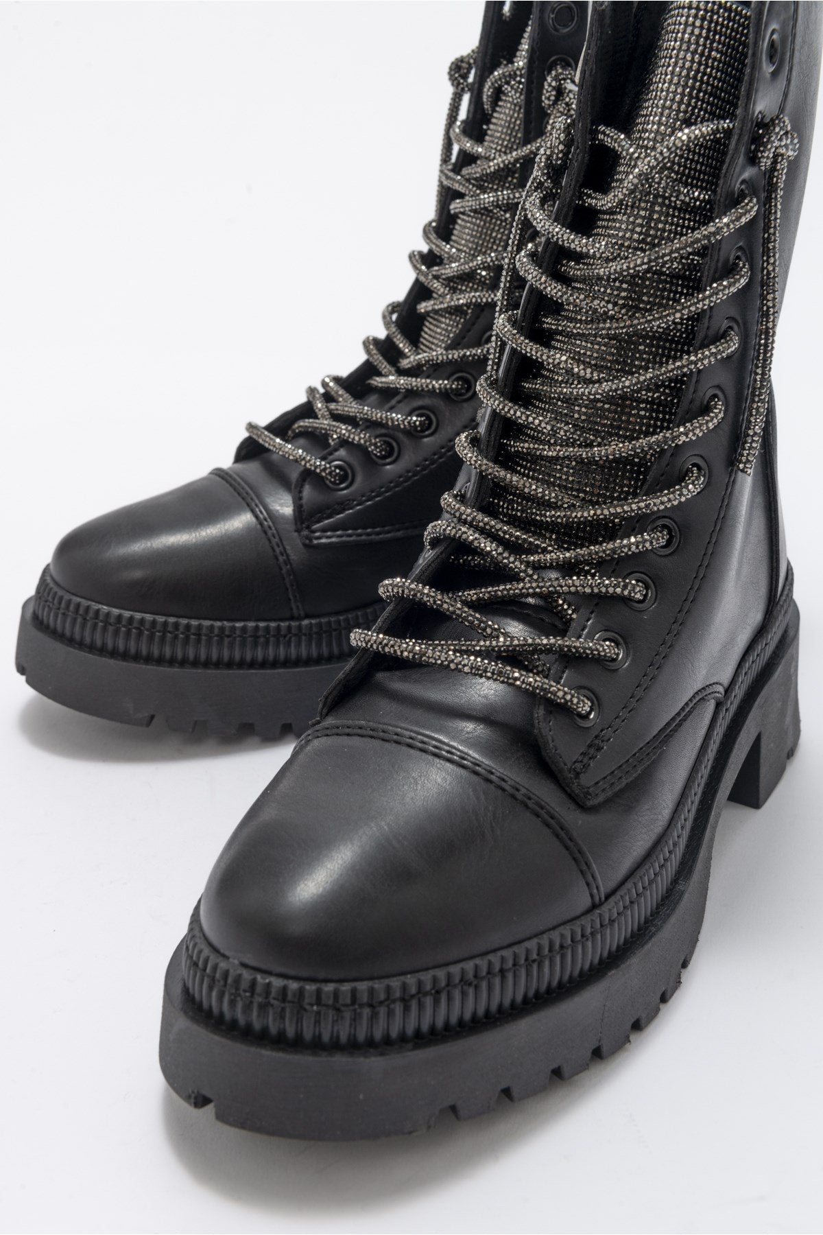 Abet - Black Boot – detail view showing leather, black, Vowalisse