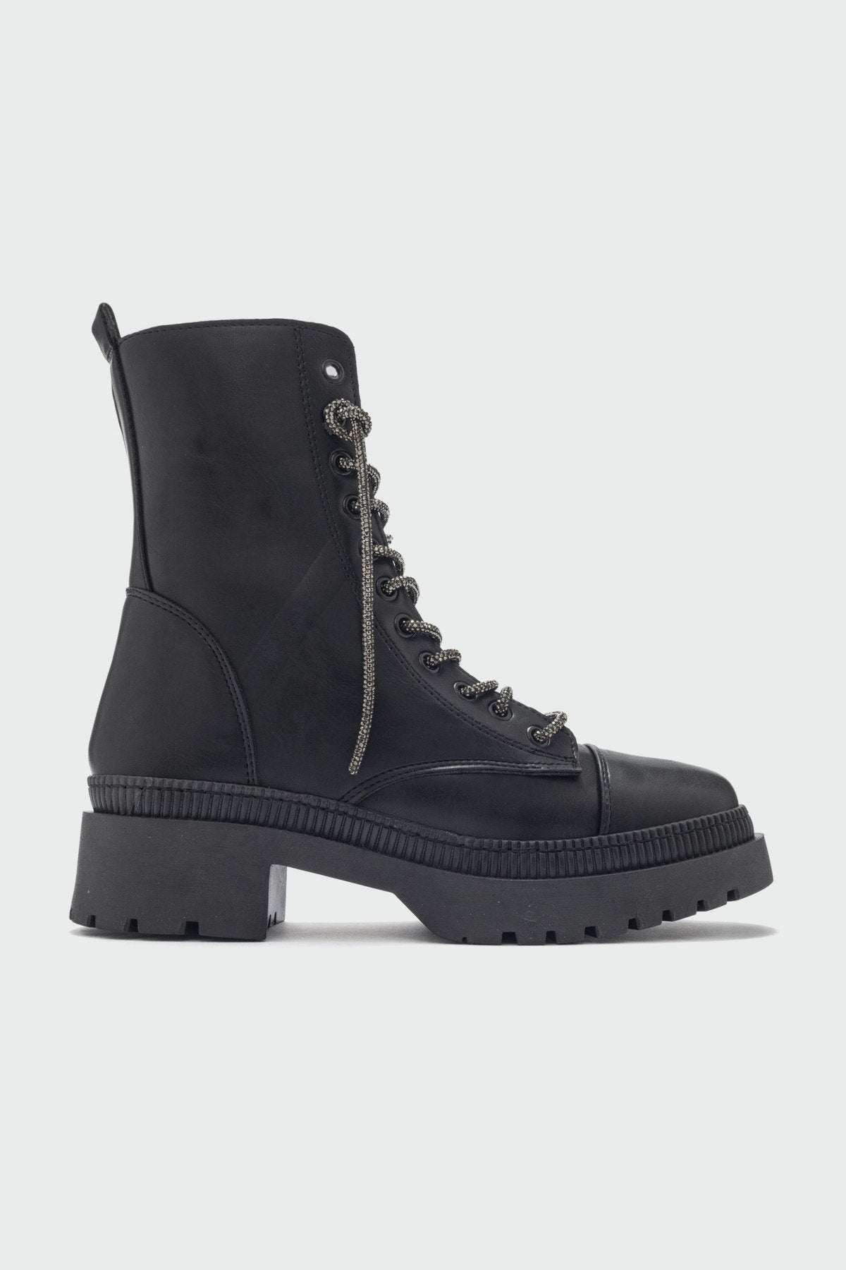 Abet - Black Boot – sole view showing leather, black, Vowalisse