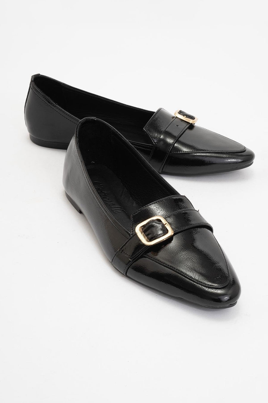 Zarina - Black Patent Pointed Toe Flats