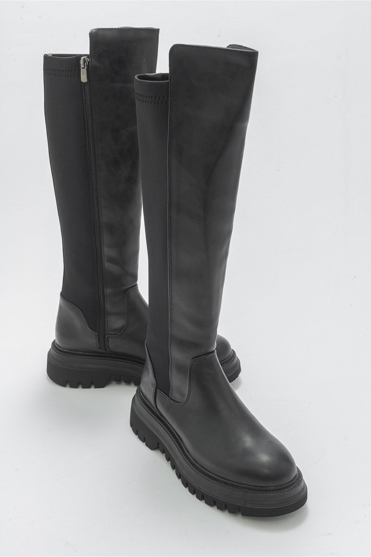 Shadow Black Boot – side view showing leather, black, Vowalisse