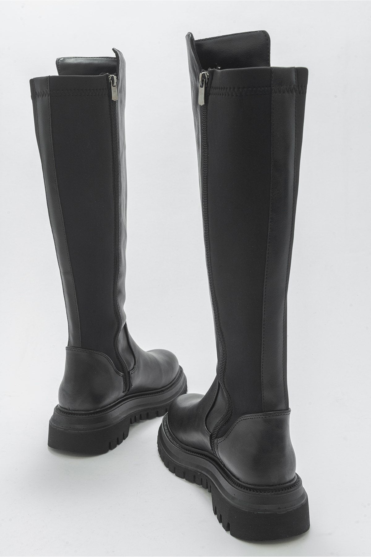 Shadow Black Boot – top view showing leather, black, Vowalisse