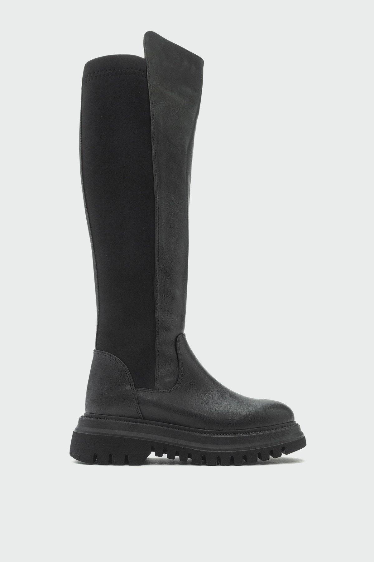 Shadow Black Boot – sole view showing leather, black, Vowalisse
