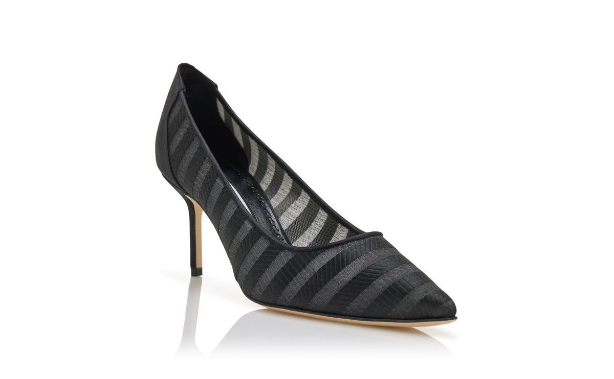 Adriana Pearl Black Pointed Toe Pumps – top view showing black pointed toe, Vowalisse