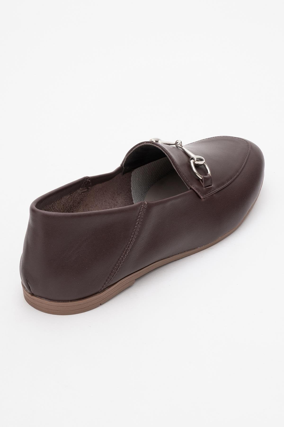 Penny - Brown Leather Horsebit Loafers – detail view showing leather, suede, Vowalisse