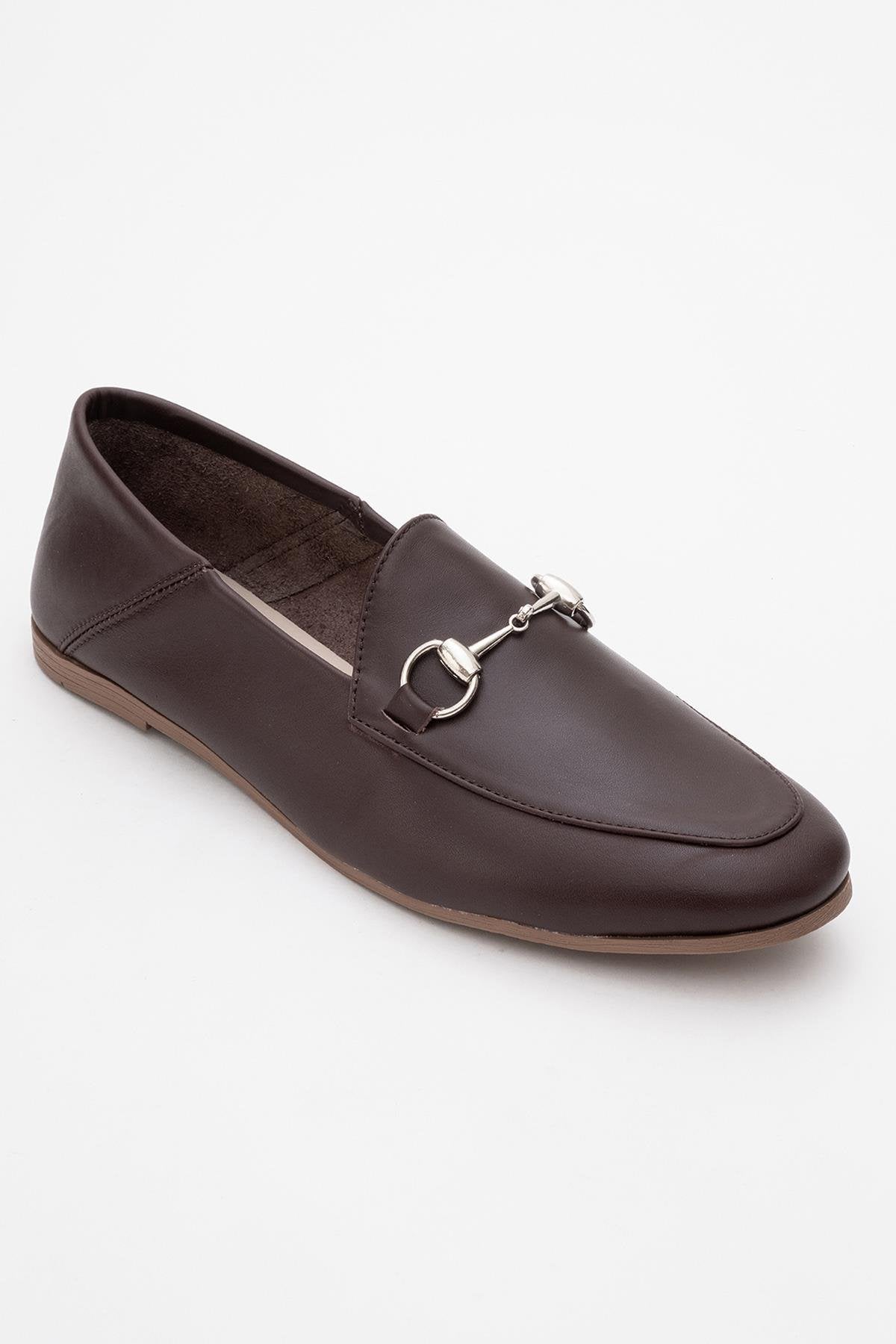 Penny - Brown Leather Horsebit Loafers – heel view showing leather, suede, Vowalisse