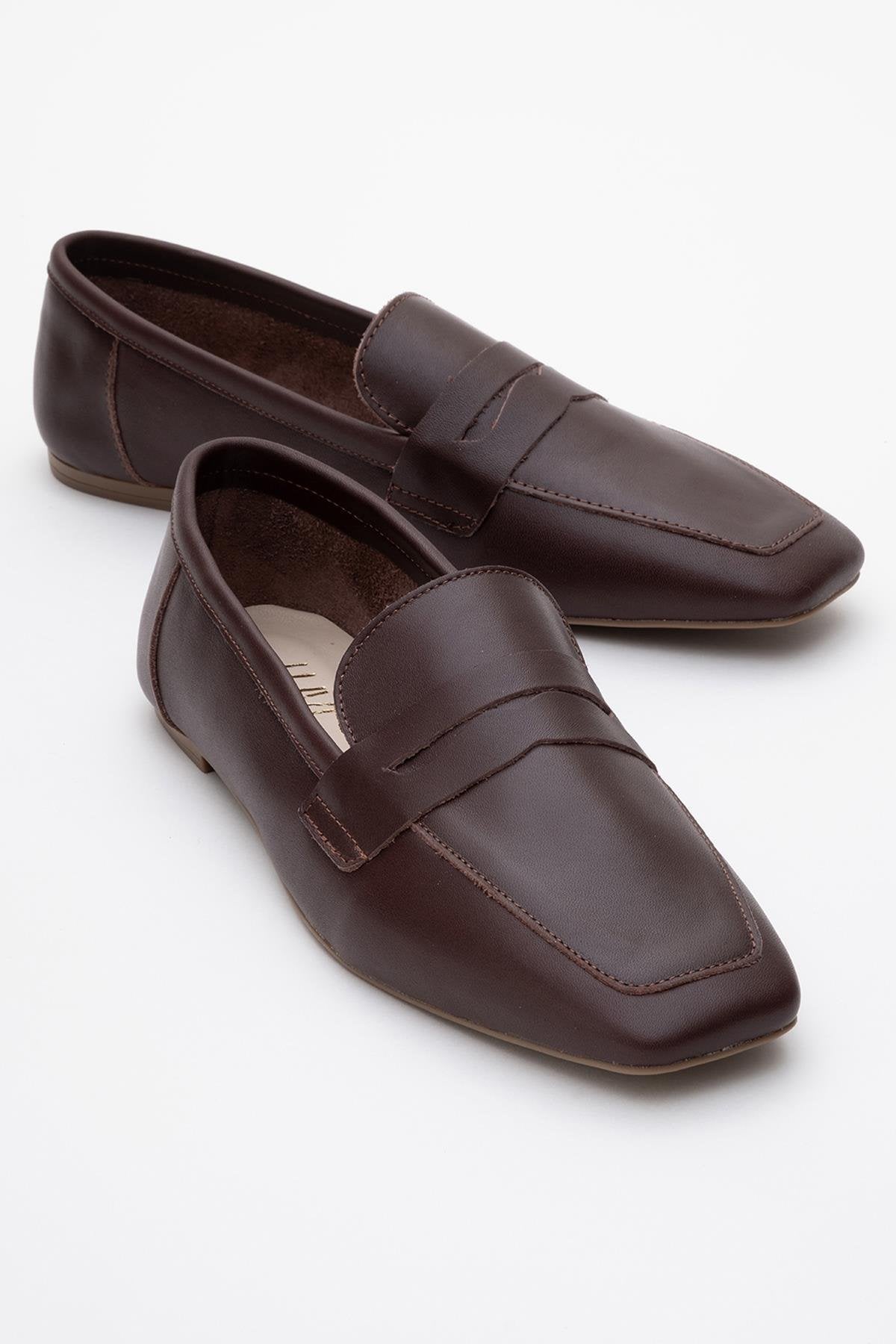 Morne - Dark Brown Leather Loafers – front three-quarter view showing leather, Vowalisse