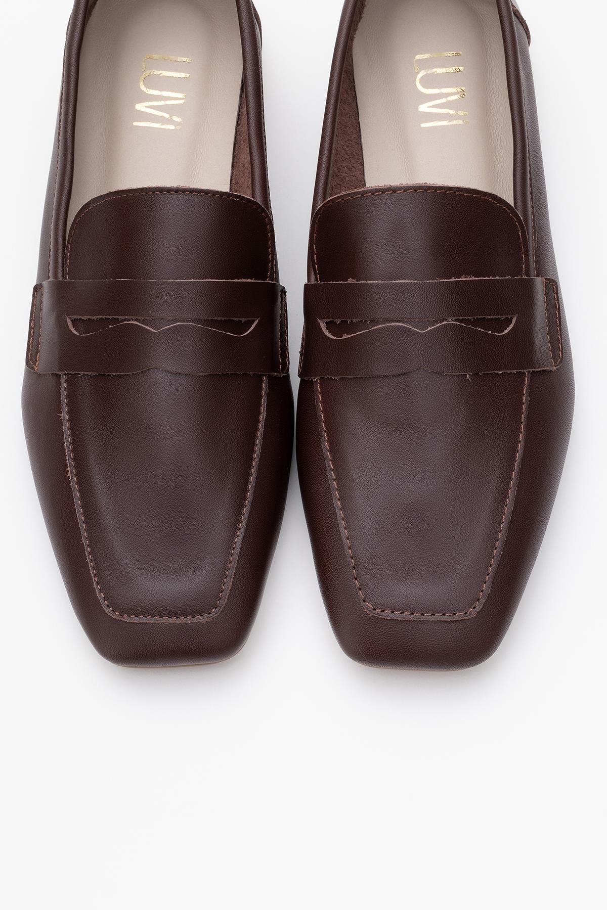 Morne - Dark Brown Leather Loafers – side view showing leather, Vowalisse