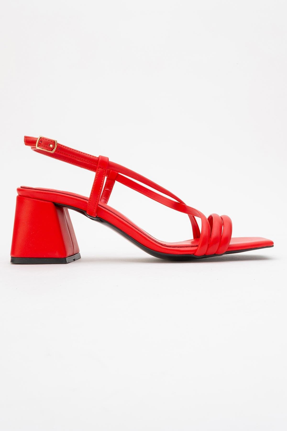 Daisy - Red Heeled Shoe – top view showing leather, red, Vowalisse
