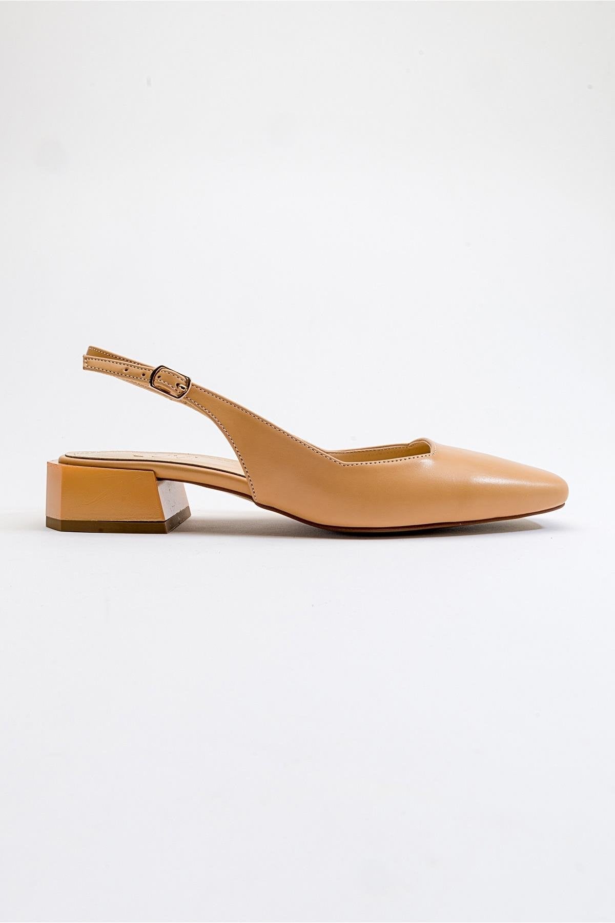State - Taupe Heeled Shoe – top view showing leather, Vowalisse