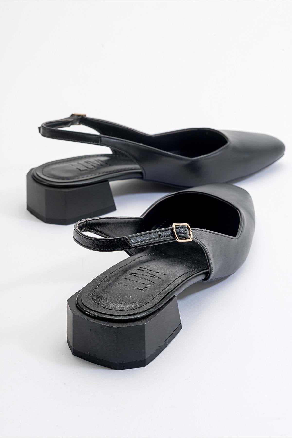 State - Black Heeled Shoe – side view showing leather, black, Vowalisse