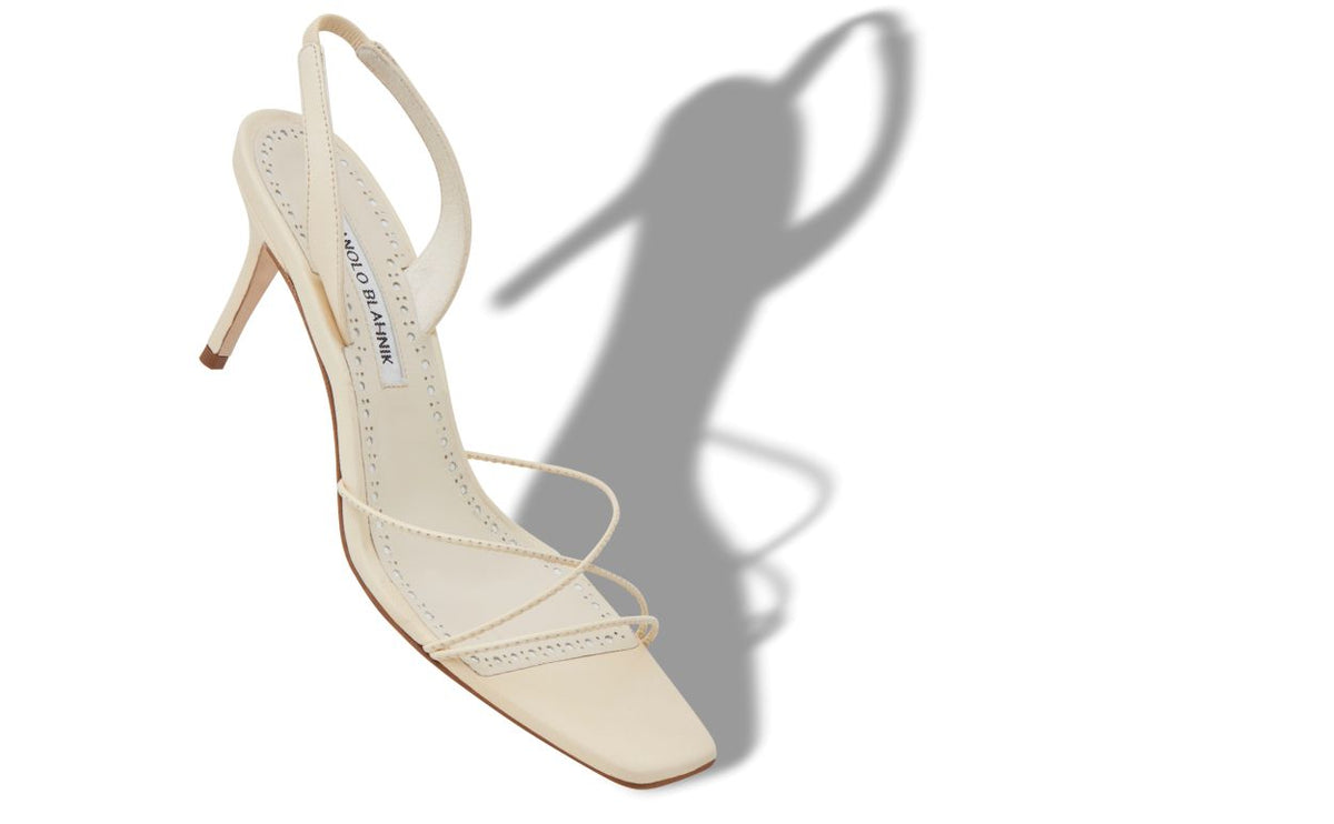 Fiorella Dream White Slingback Slingbacks – front three-quarter view showing white slingback, open toe, nappa leather…