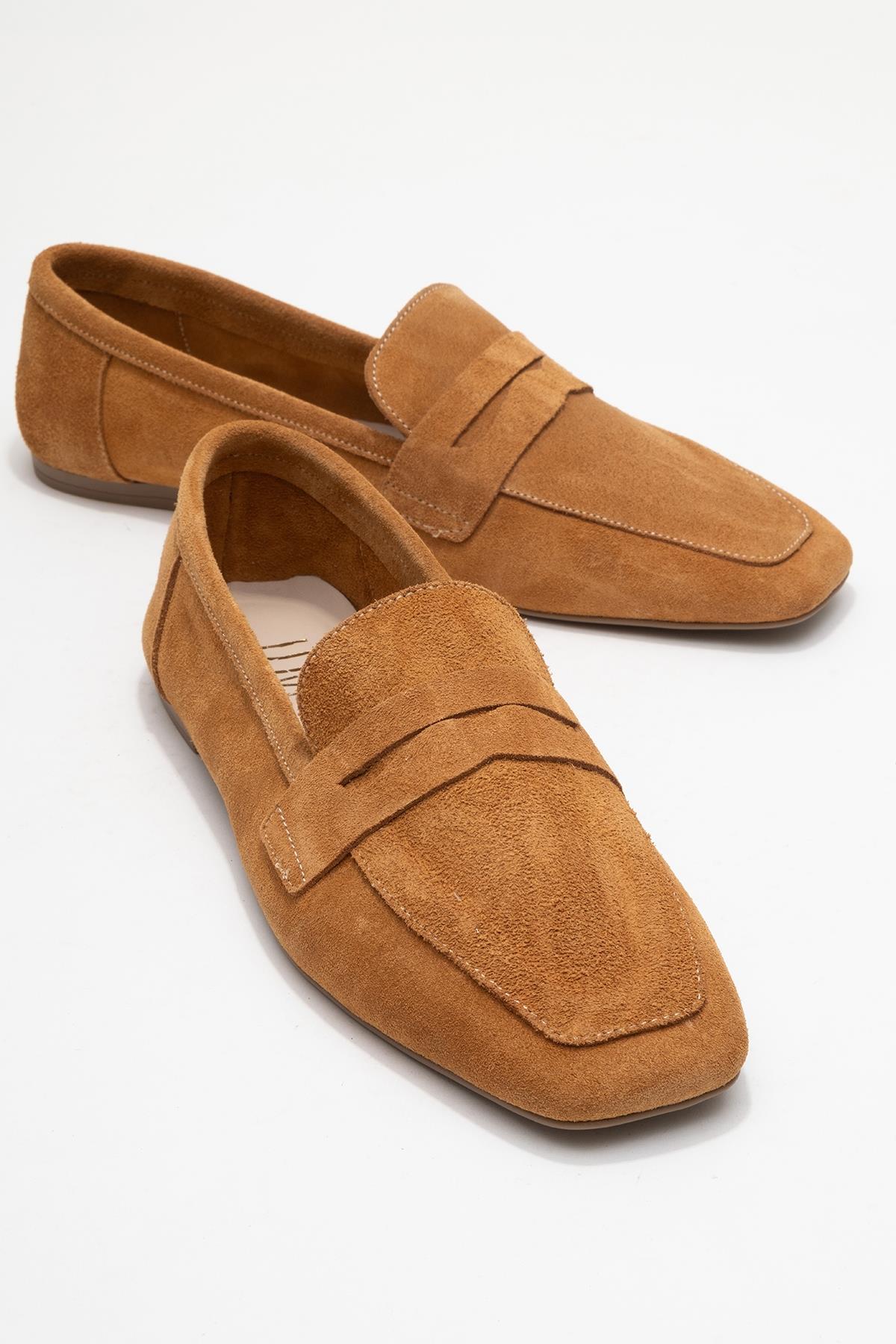 Morne - Cognac Suede Genuine Leather Loafer – front three-quarter view showing leather, suede, Vowalisse