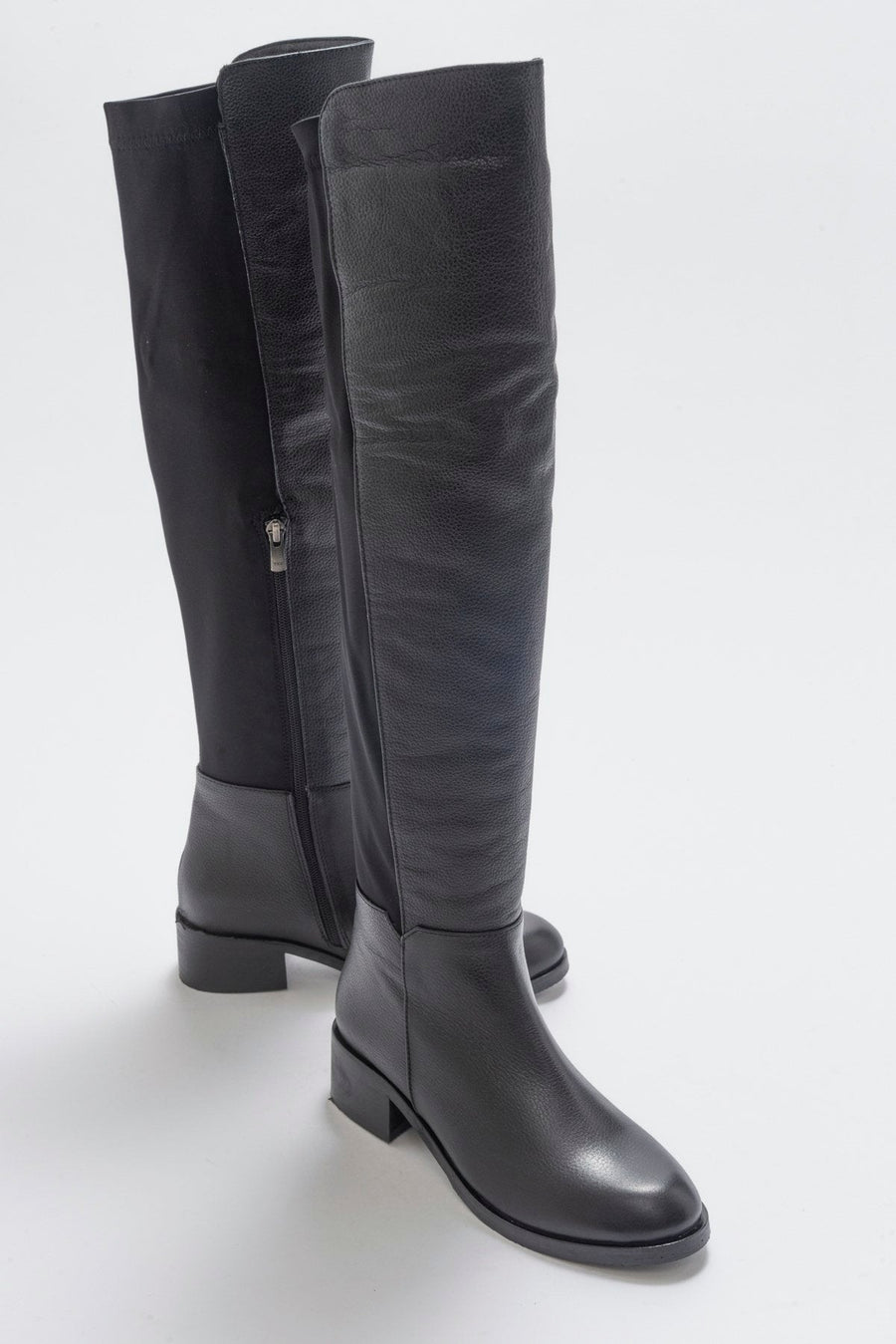 Cassie Black Leather Boot