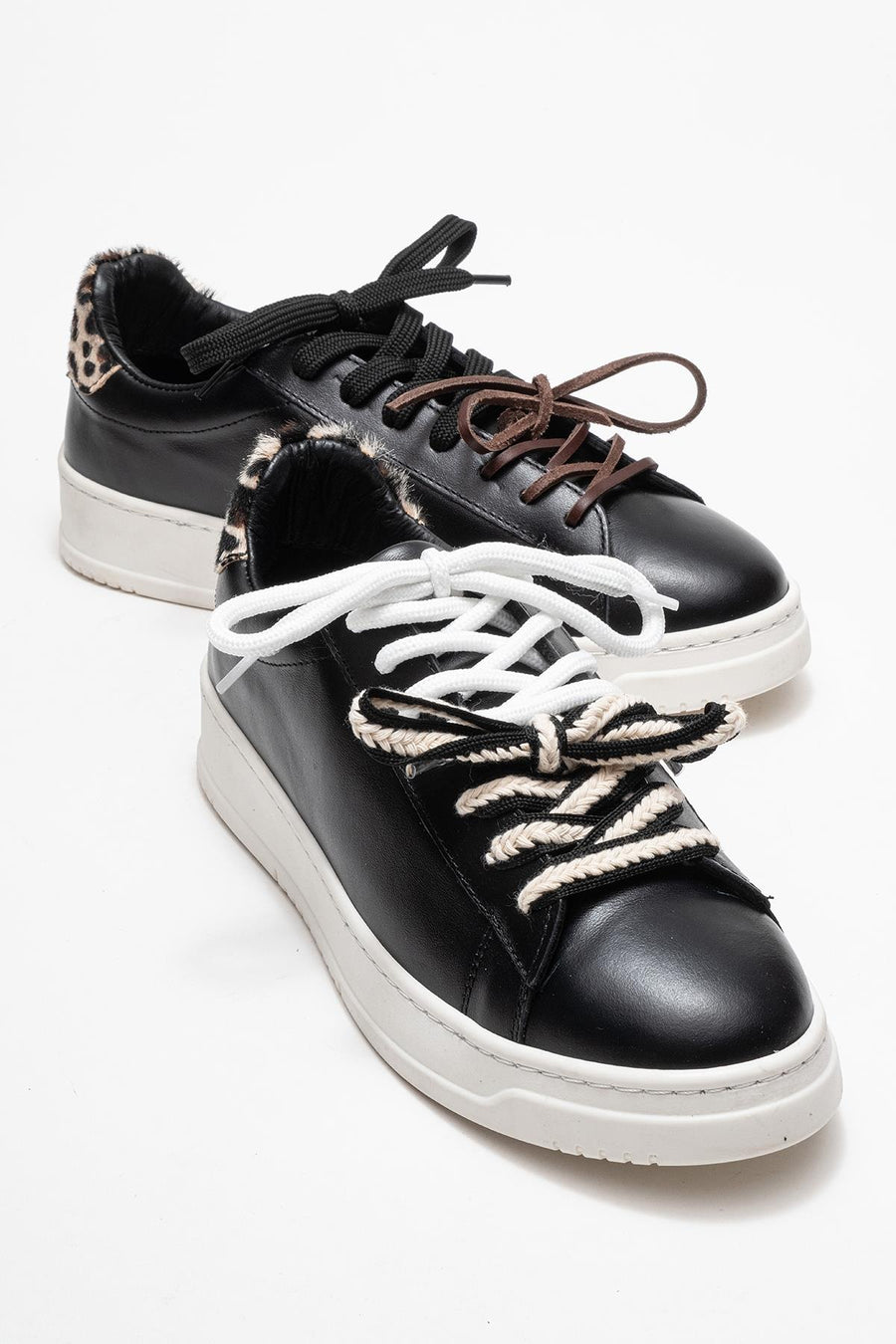 Warron - Black Patterned Genuine Leather Sneaker