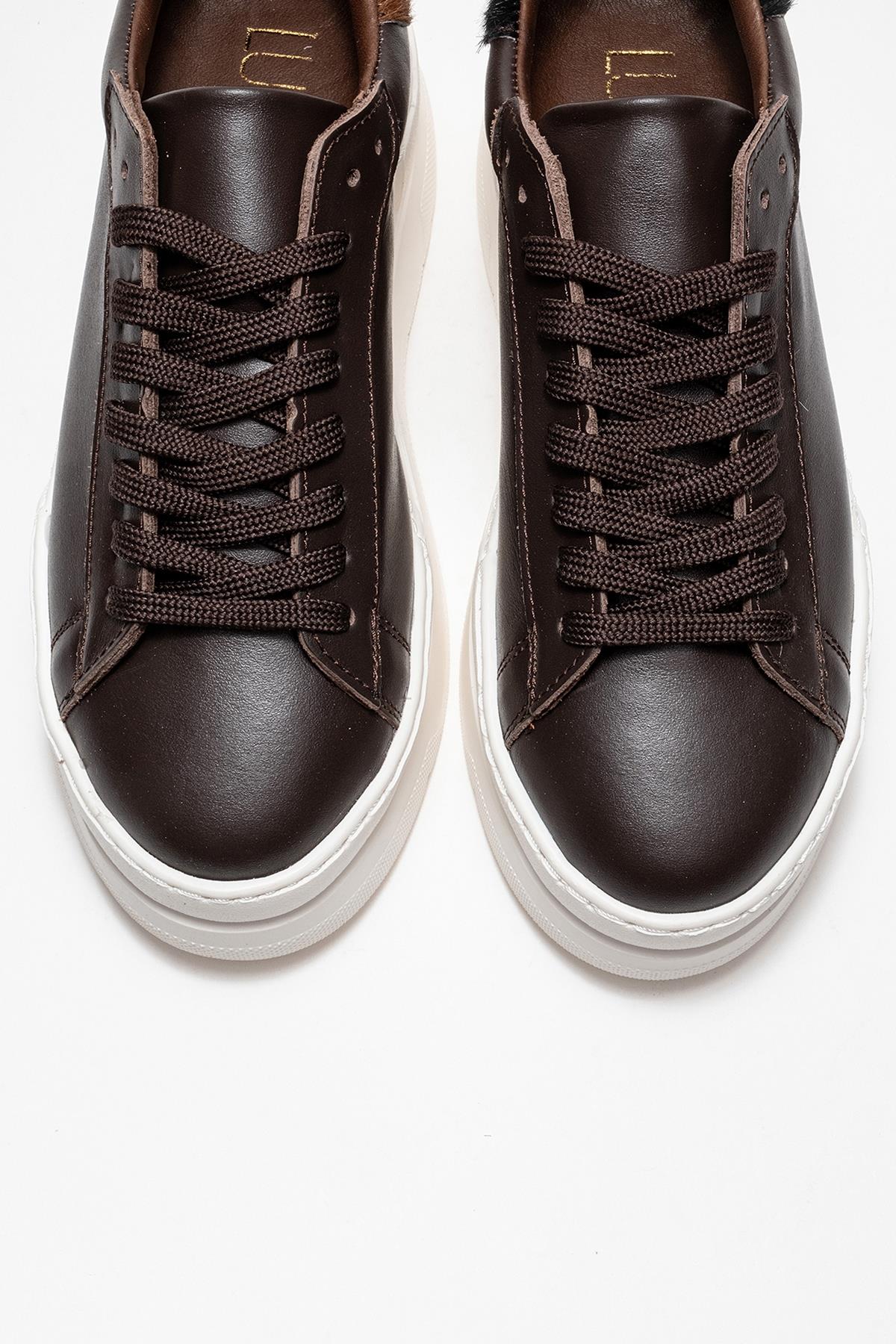 Anabel - Taupe Suede Genuine Leather Casual Sneaker – side view showing leather, suede, Vowalisse