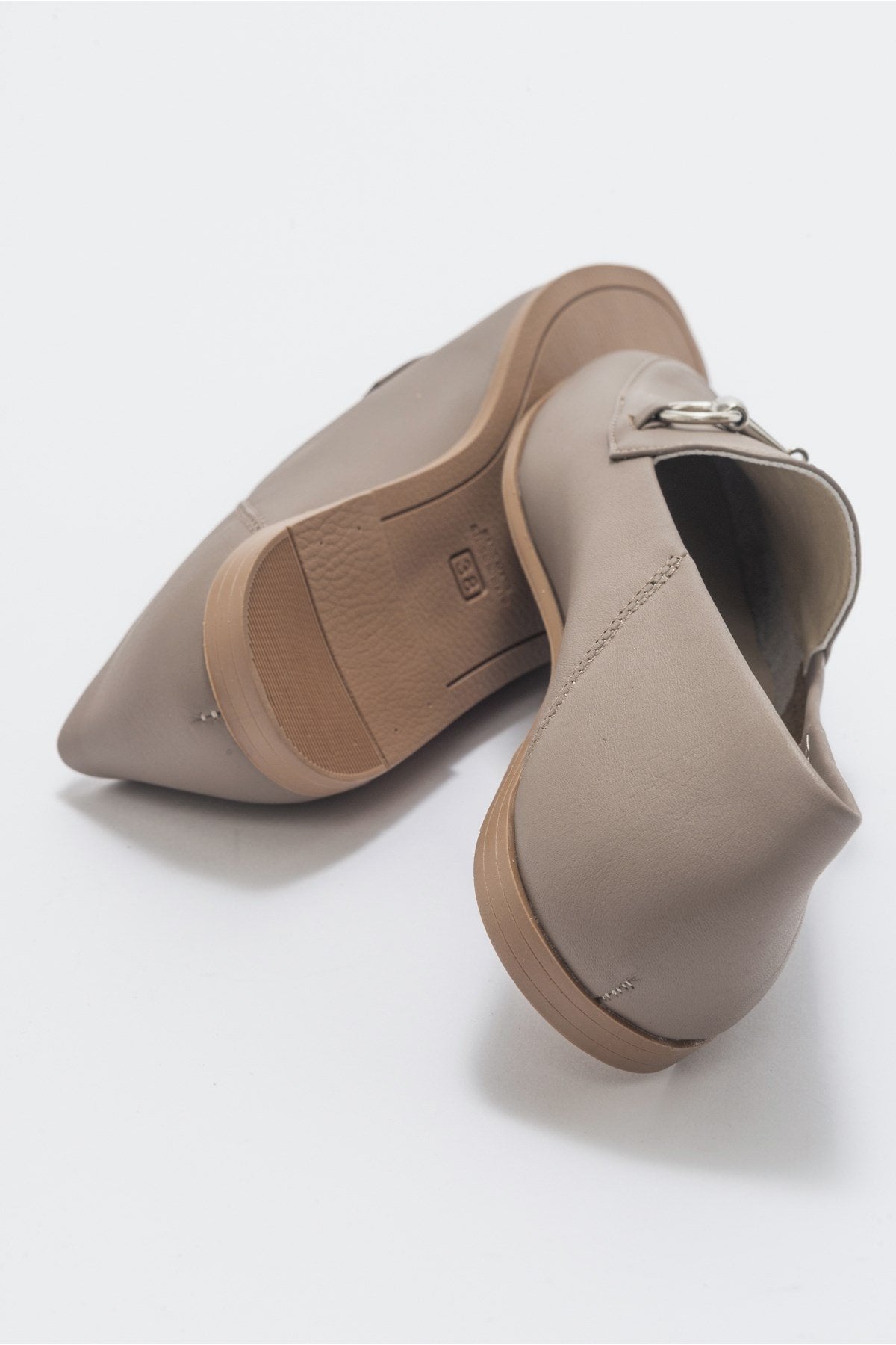Penny - Light Brown Leather Horsebit Loafers – back view showing leather, suede, Vowalisse