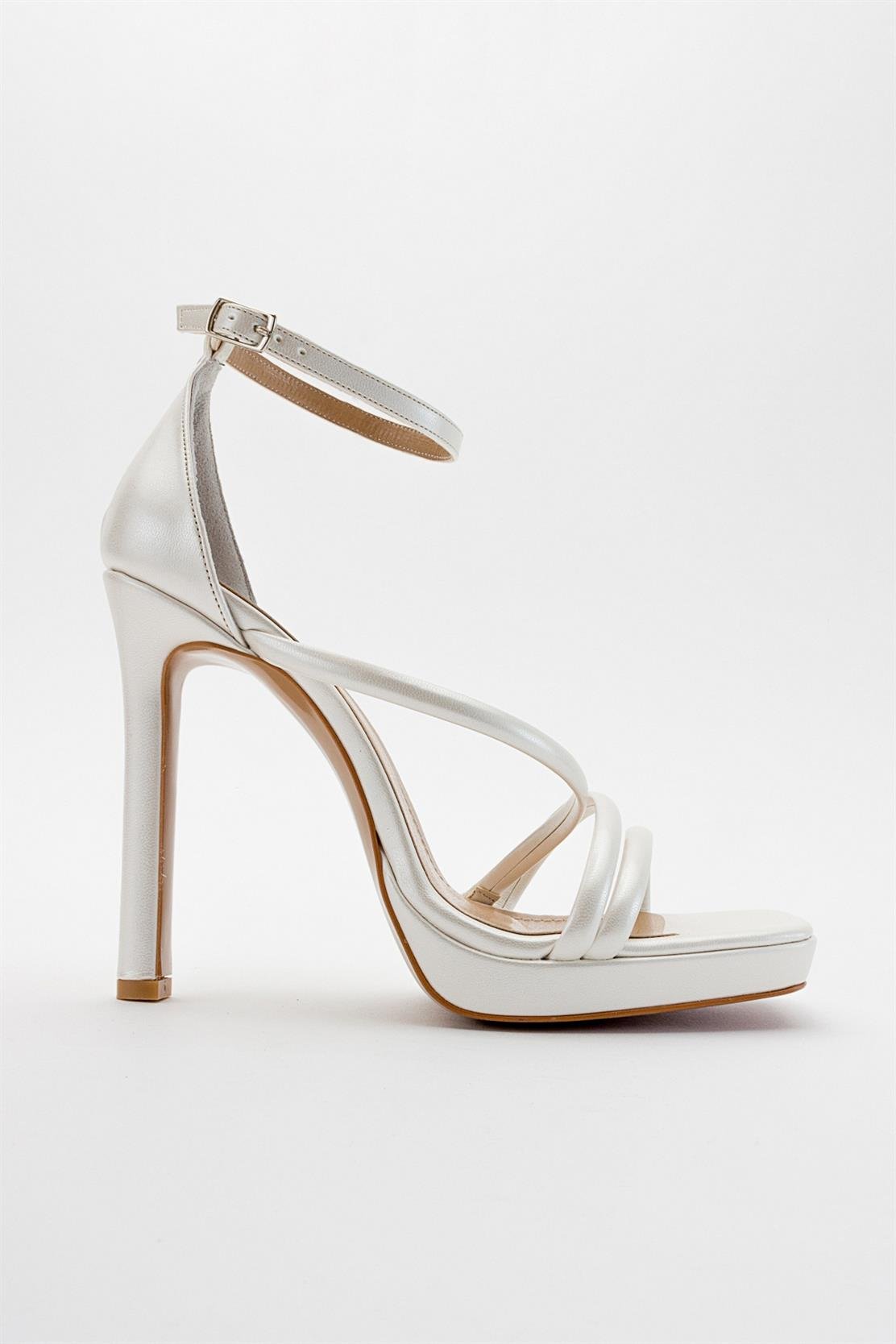 Shelp - Pearl High Heel Shoe – sole view showing pearl, leather, Vowalisse